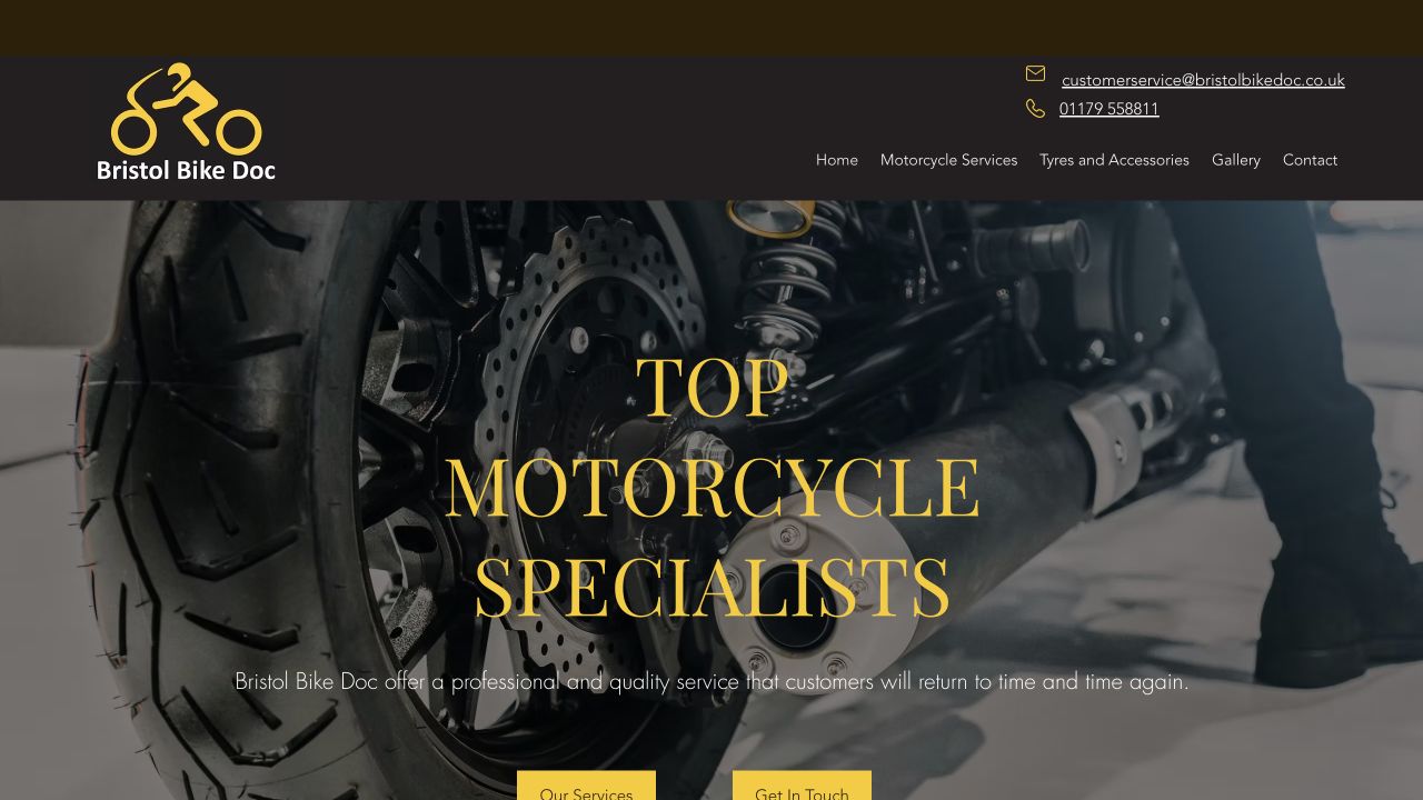The original Bristol Bike Doc website hero