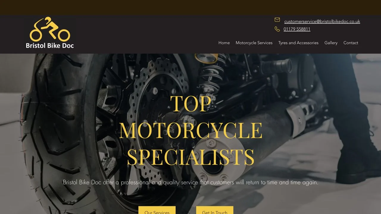 The original Bristol Bike Doc website hero