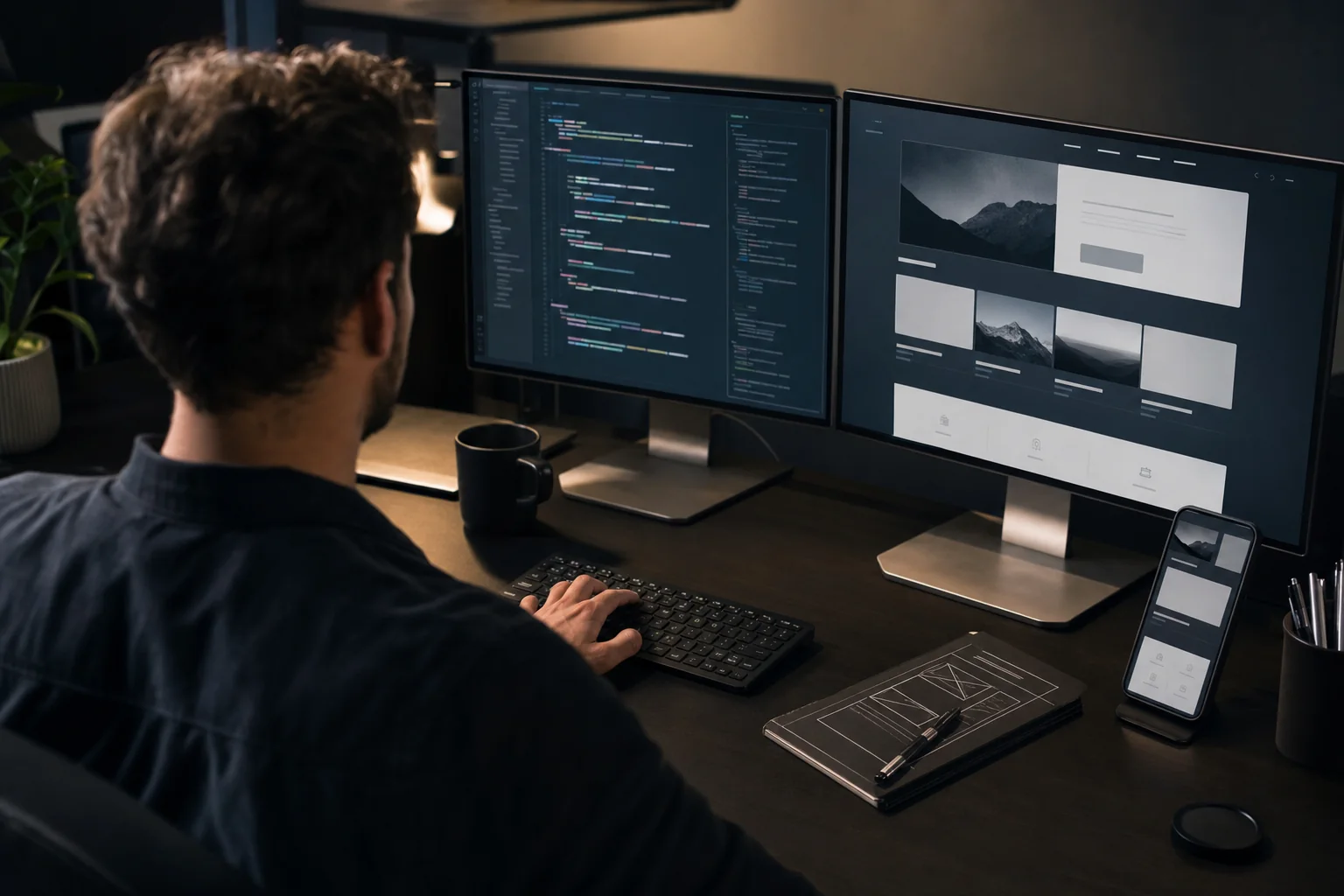 A modern website being refined across desktop and mobile screens